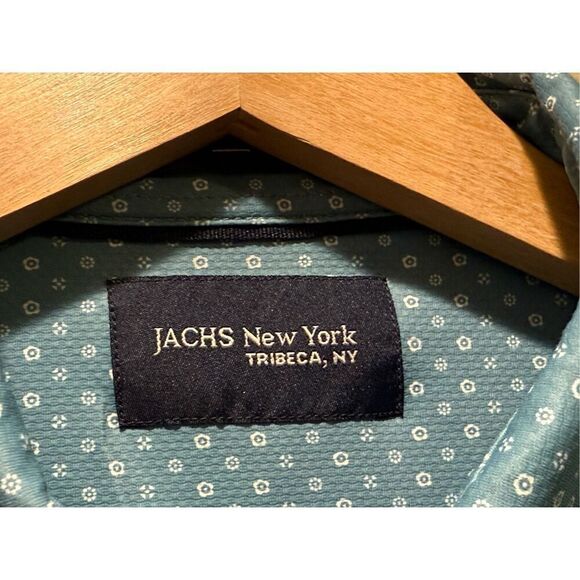 JACH’S New York Button Down Collar Shirt Men’s Lightweight Stretch Blue White XL - Picture 6 of 9